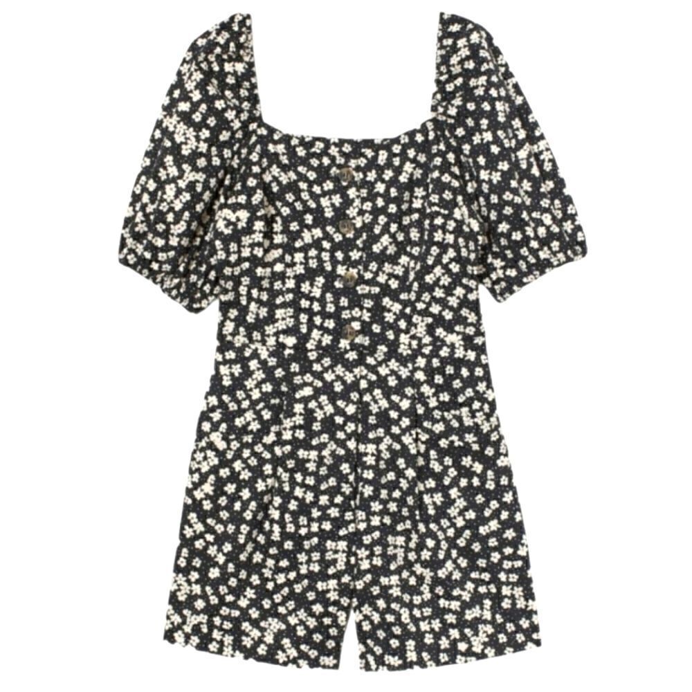 EC H&M PUFFED-SLEEVE ROMPER W/POCKETS SZ. XXS
